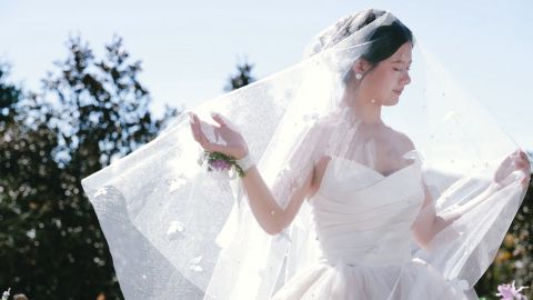 时尚婚纱高对比冷紫调